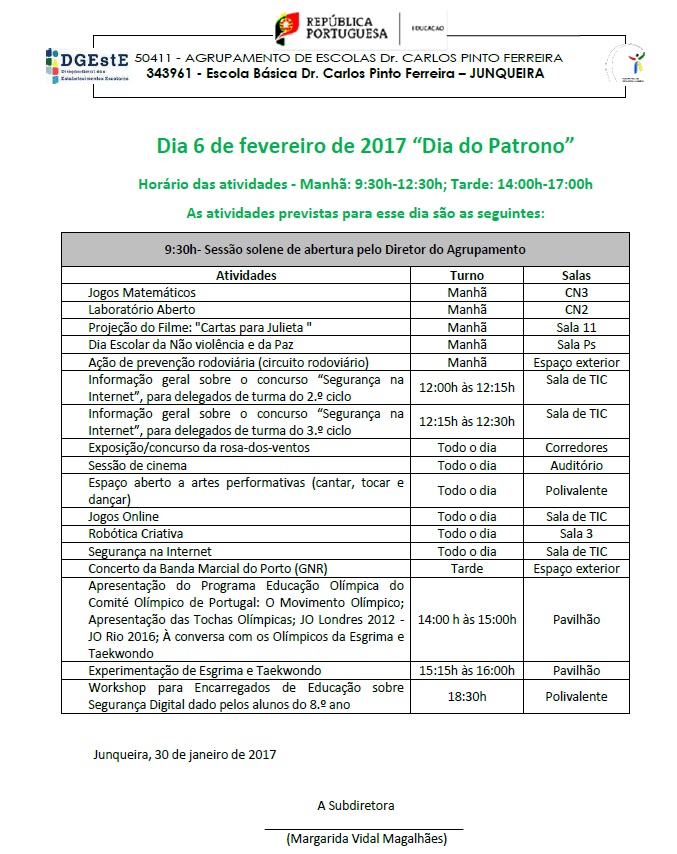 2017 02 02 Informaçao DiaPatrono